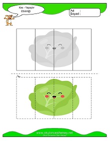 okul öncesi çocuklar Kes Yapıştır Çalışma Sayfaları
